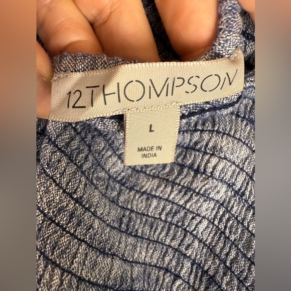 Blue chambray smocked bodice sundress size L preowned - Picture 5 of 8